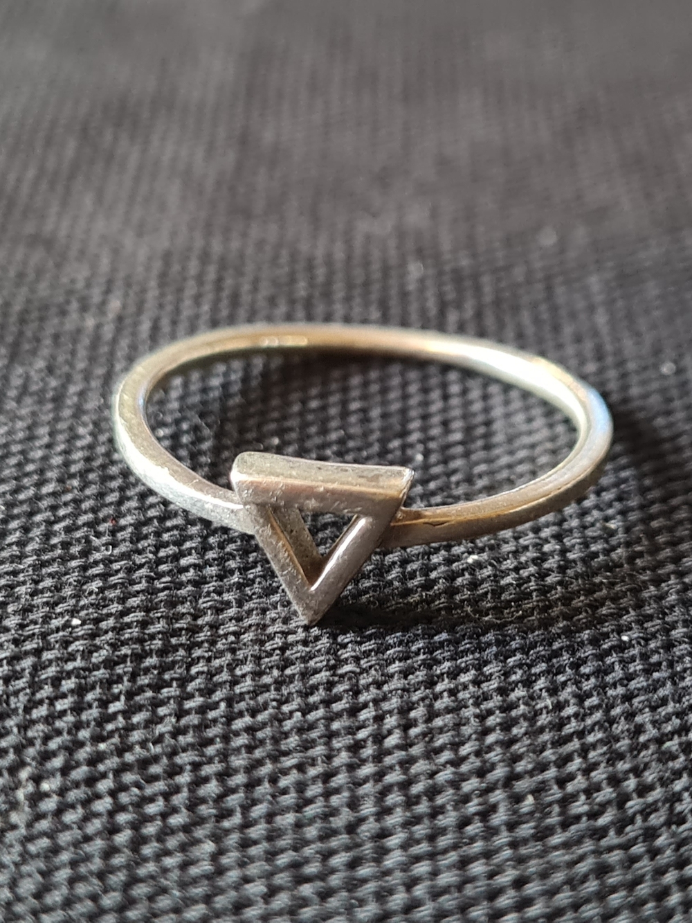 Silver Geometric Stackable Ring Set - Picture 6 of 12